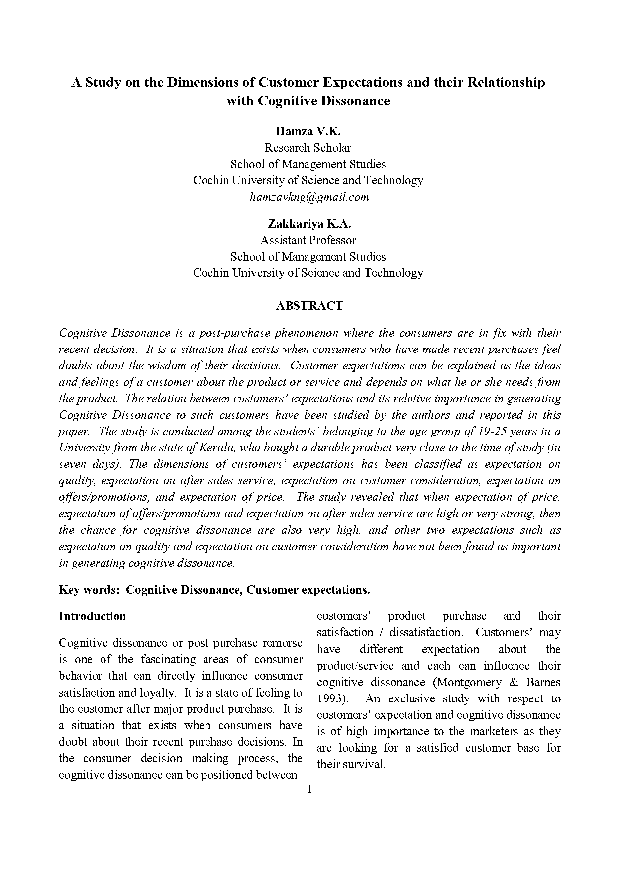 connection between customer expectations and customer satisfaction