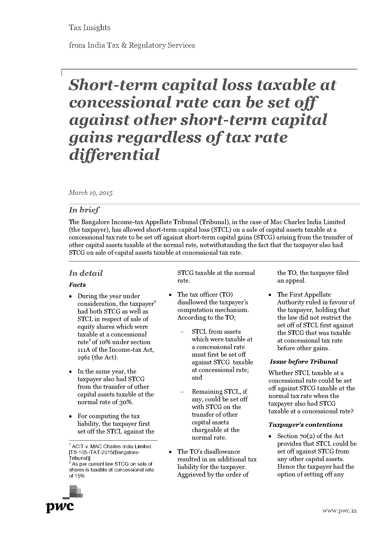 how do we set of short term capital loss