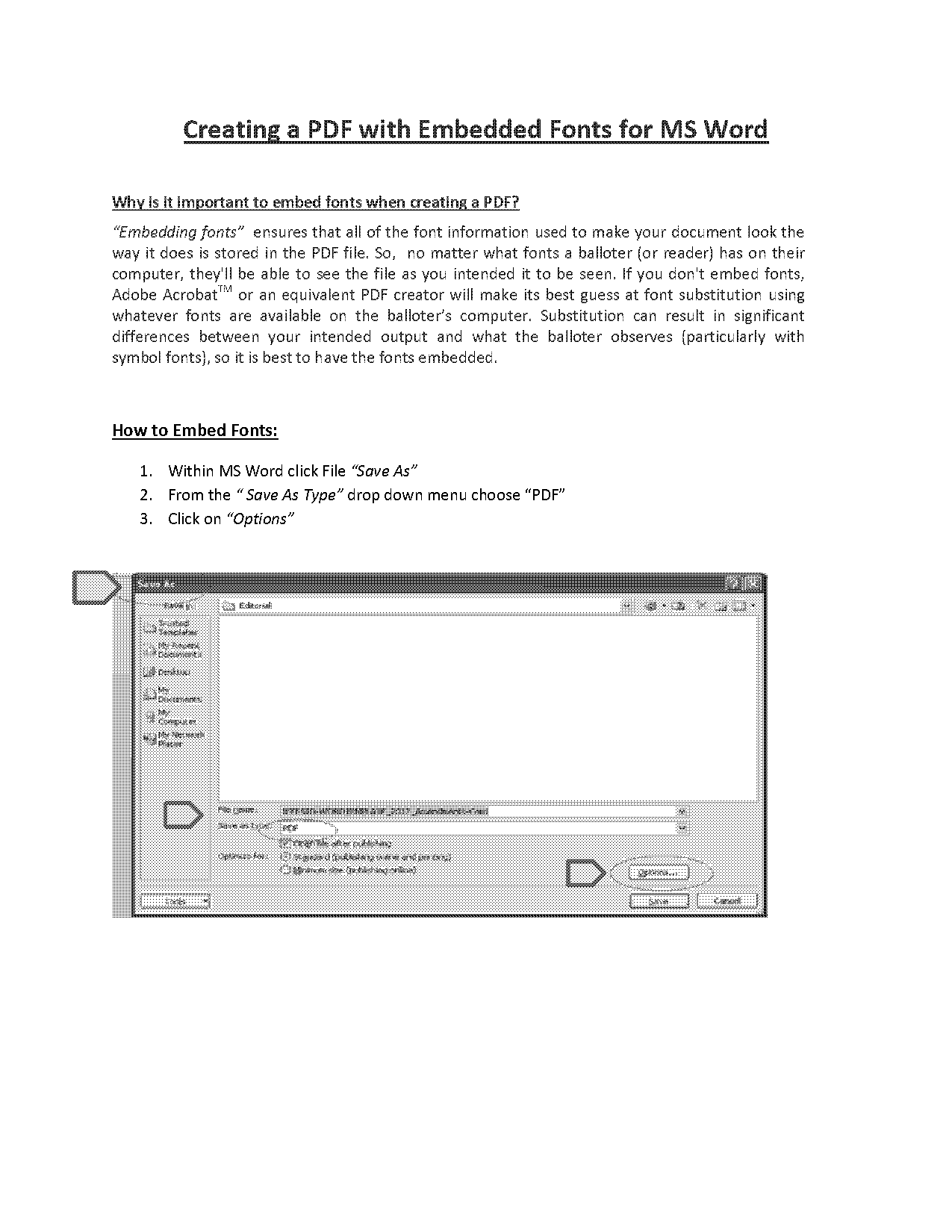 embed document in pdf from word