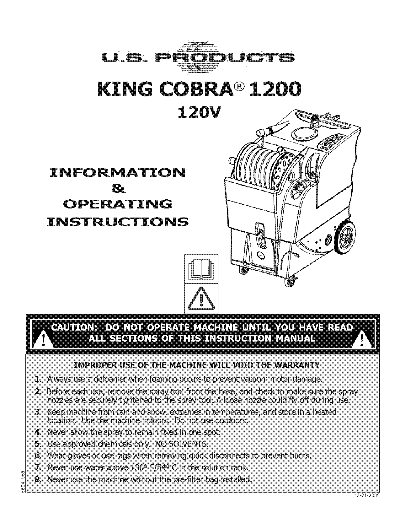 manual for cobra pressure washer