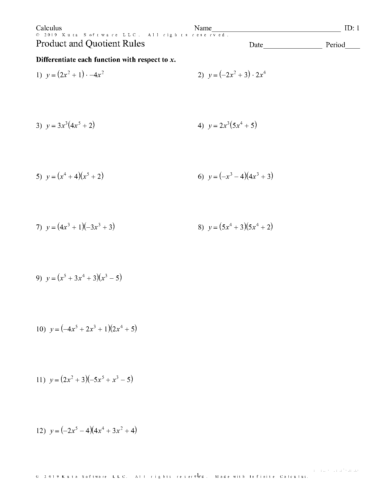 exponents product and quotient rule worksheet kuta answer key