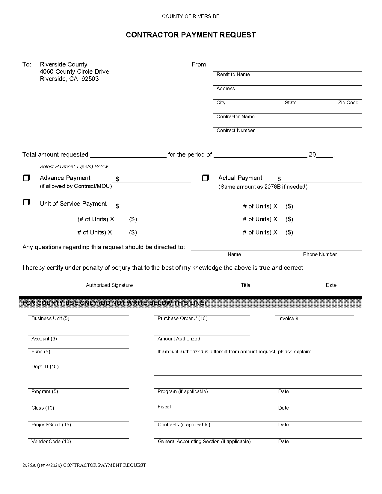 contractor pay request form