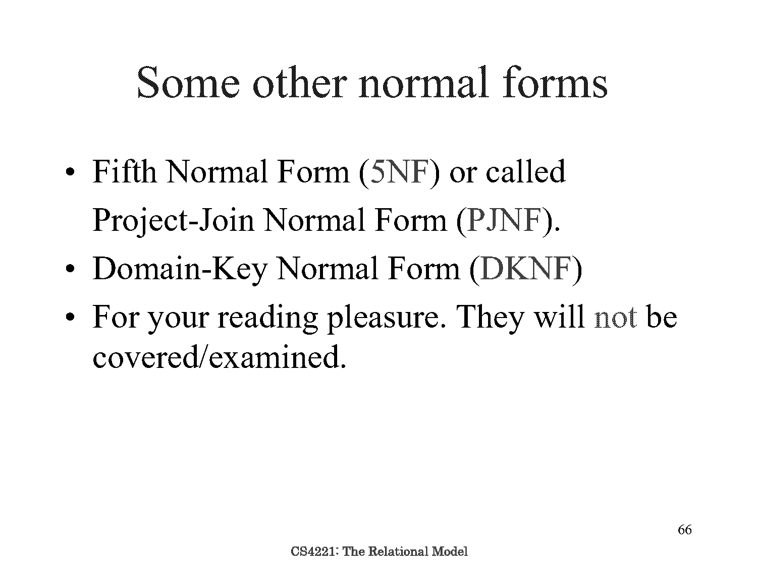 domain key normal form with examples