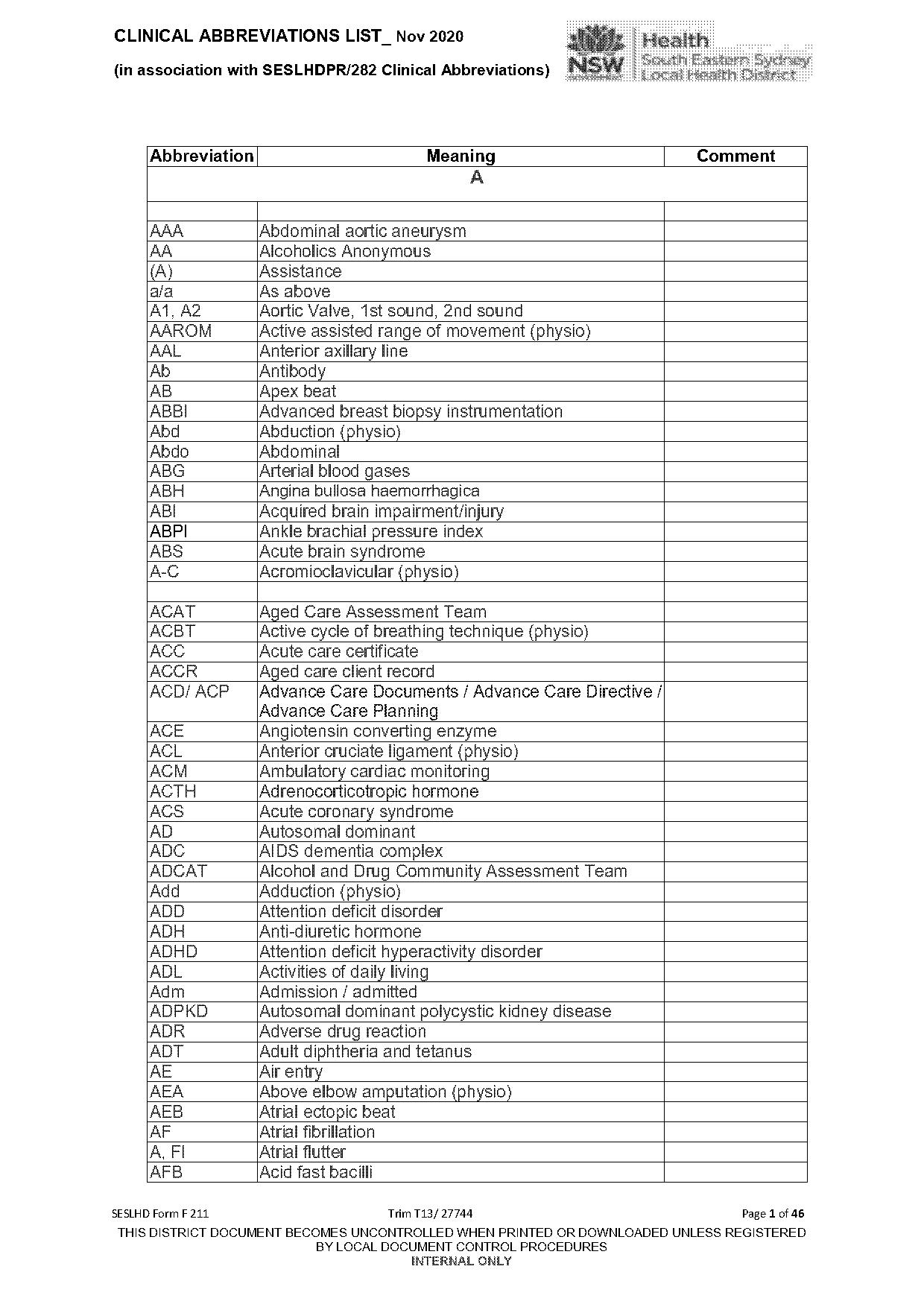 euc full form medical