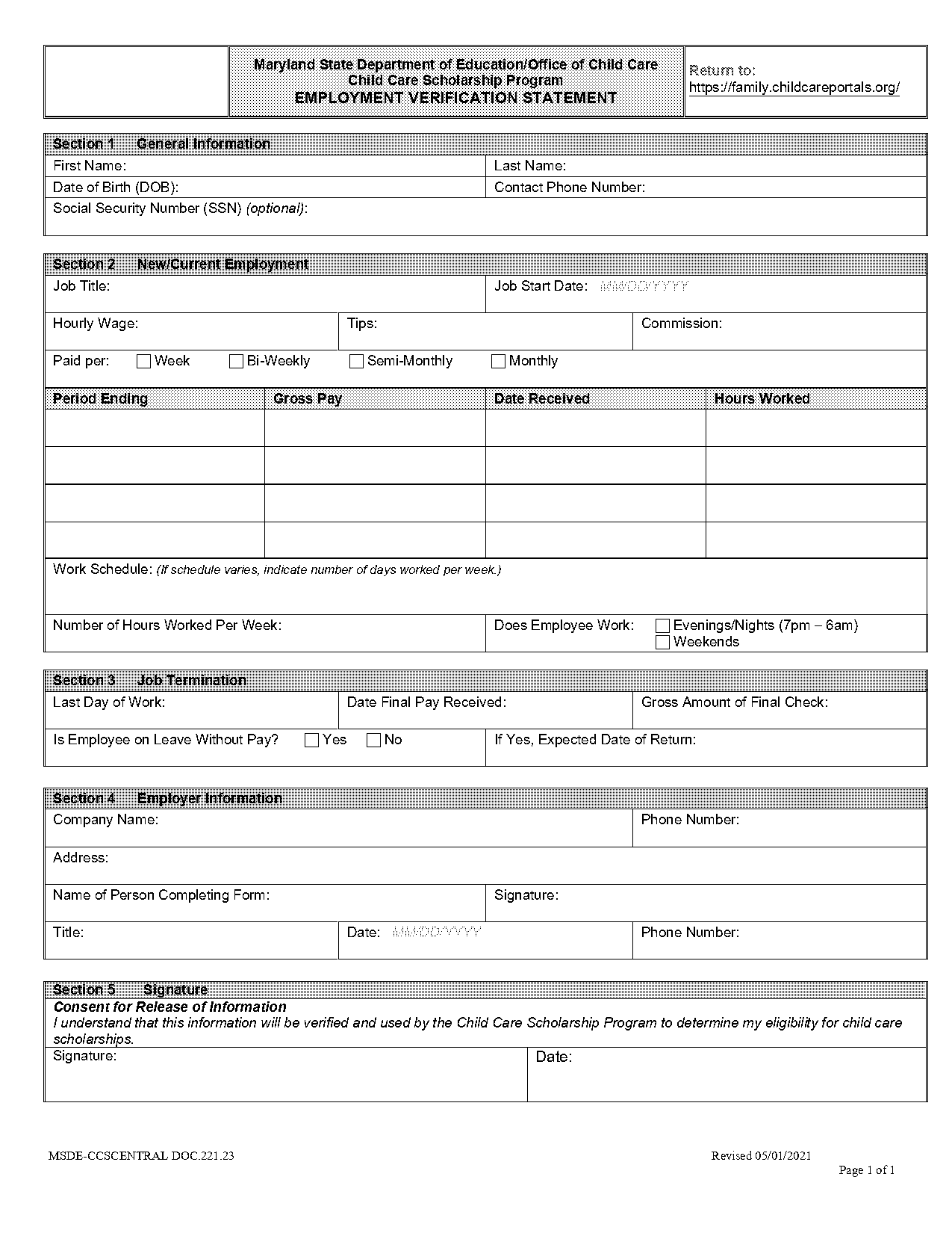 employee verification letter template