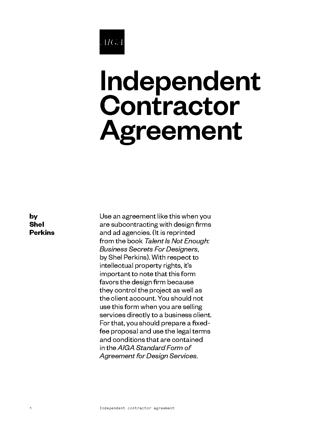 independent contractor form template