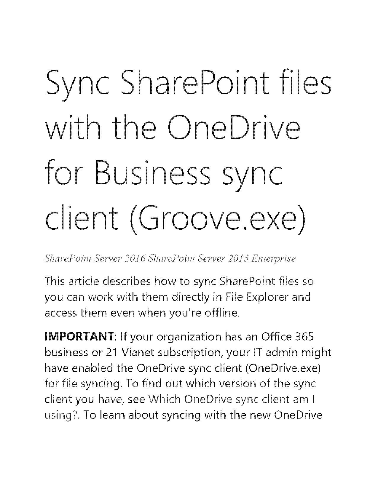 how to get onedrive to sync sharepoint document library