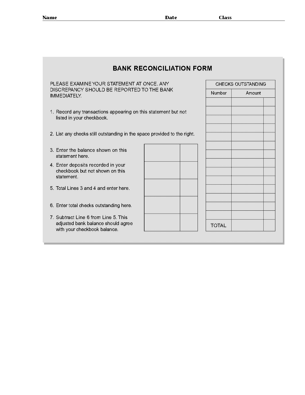 bank reconciliation form pdf