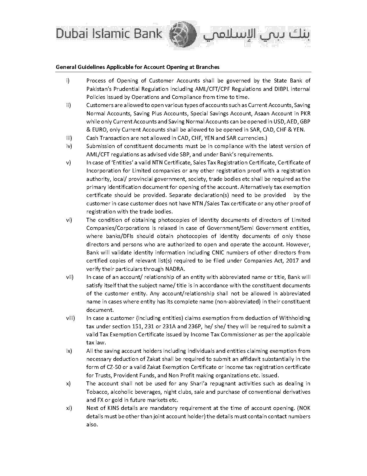 what documents required to open bank account in dubai