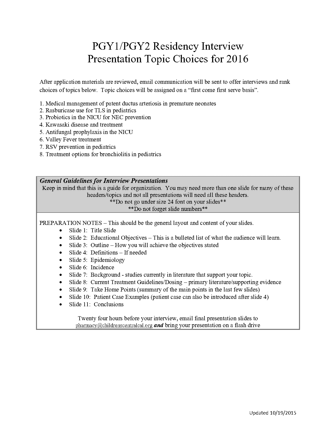 interview presentation ideas topics