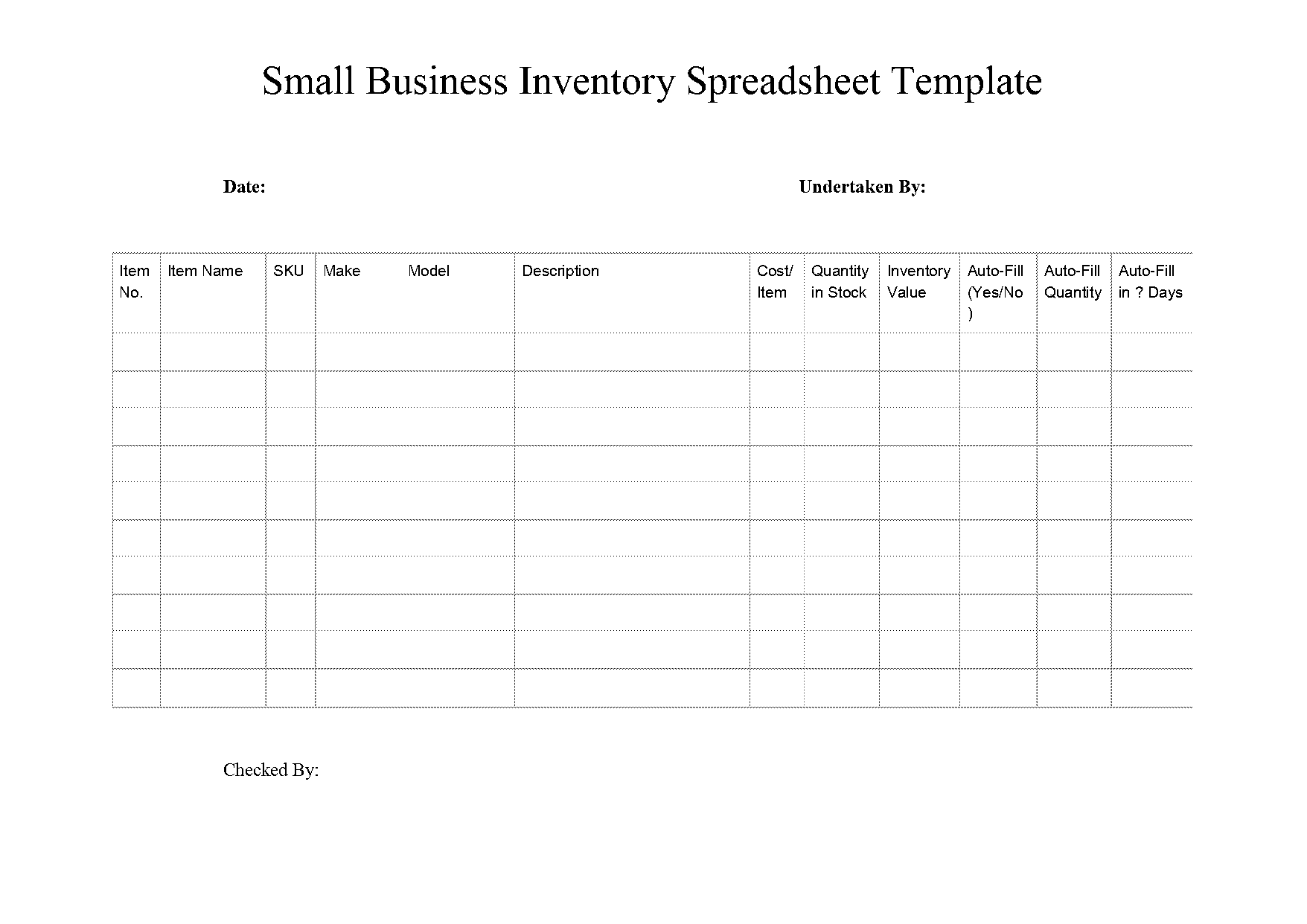 template for businesses inventory sheet