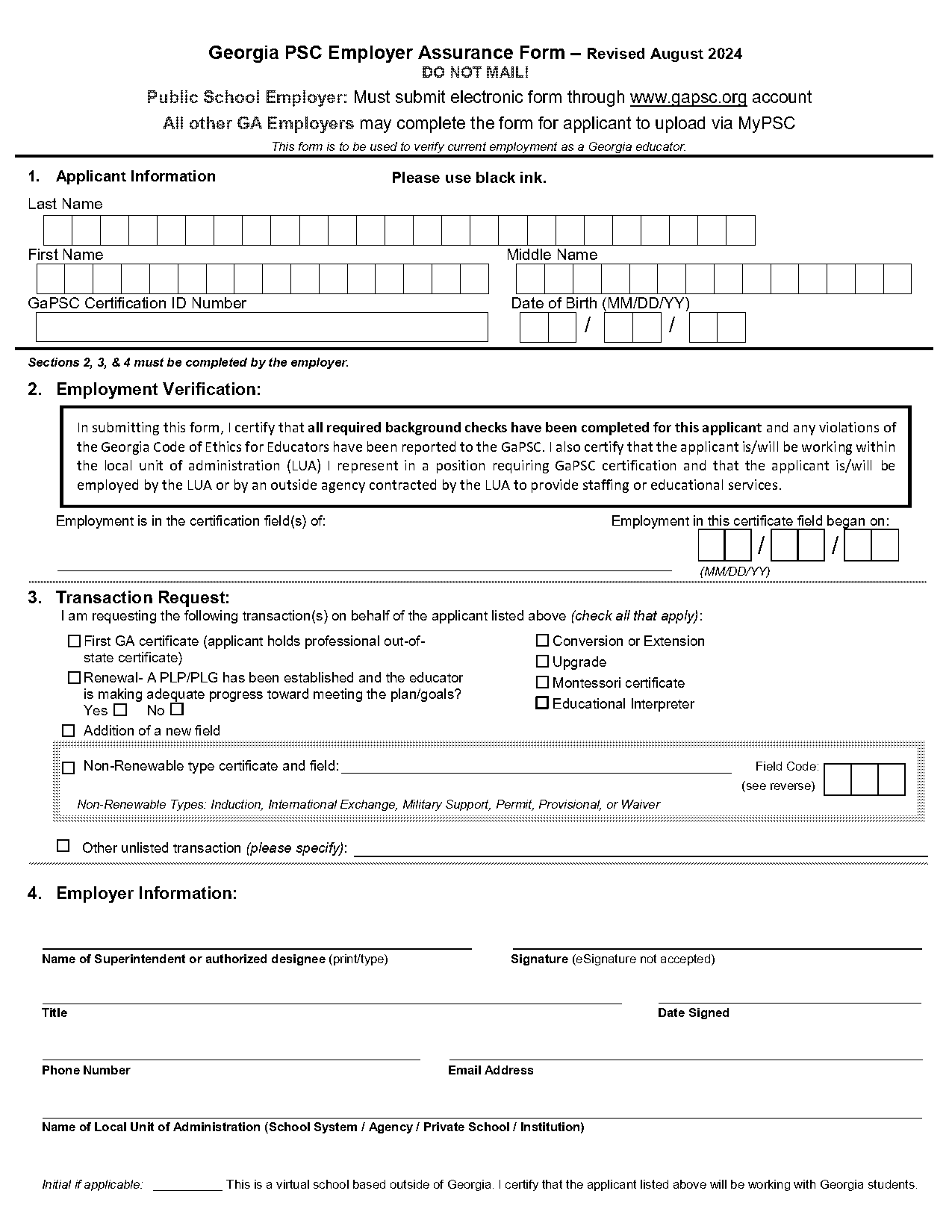 gwinnett county employment verification form