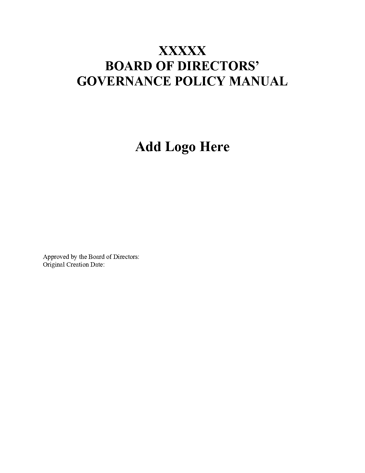 governance policy manual template