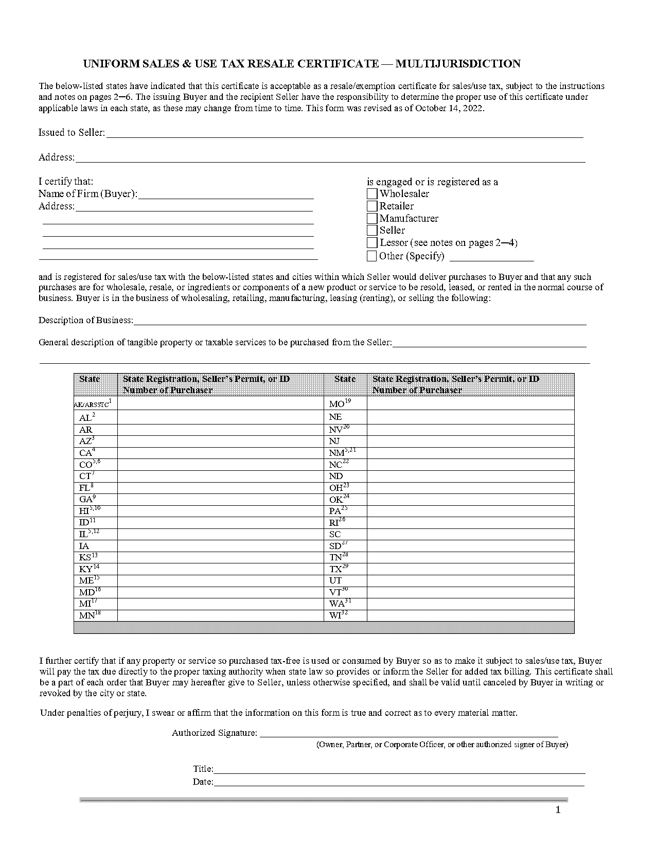 illinois resale certificate form