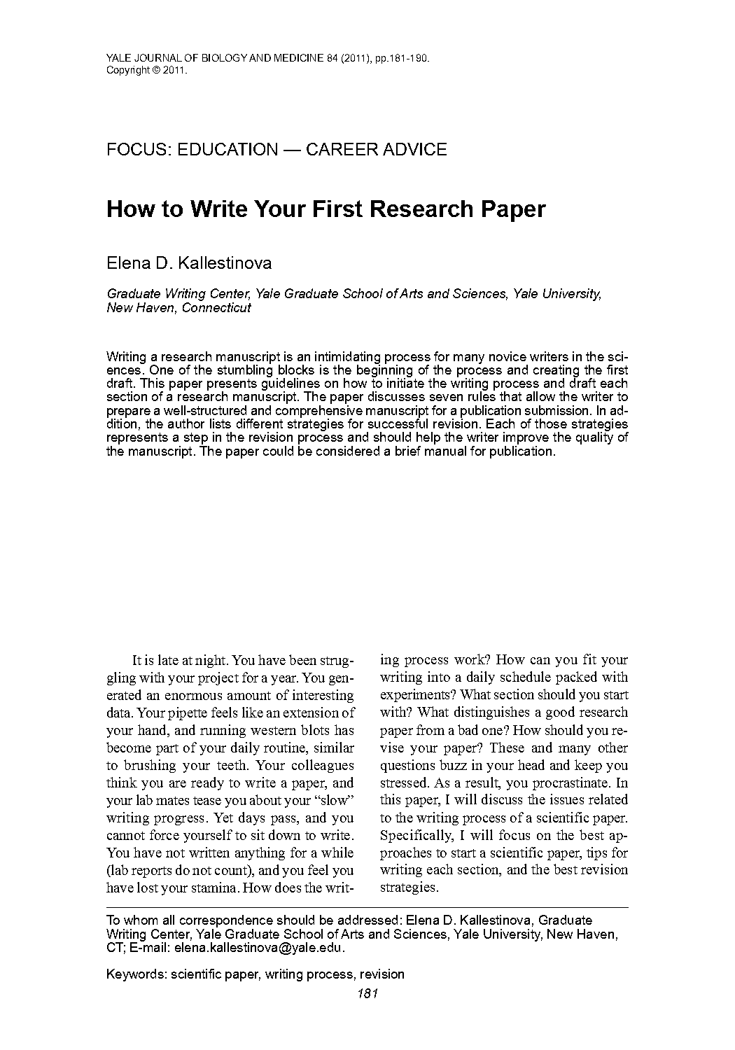 how can i start to write in a research project