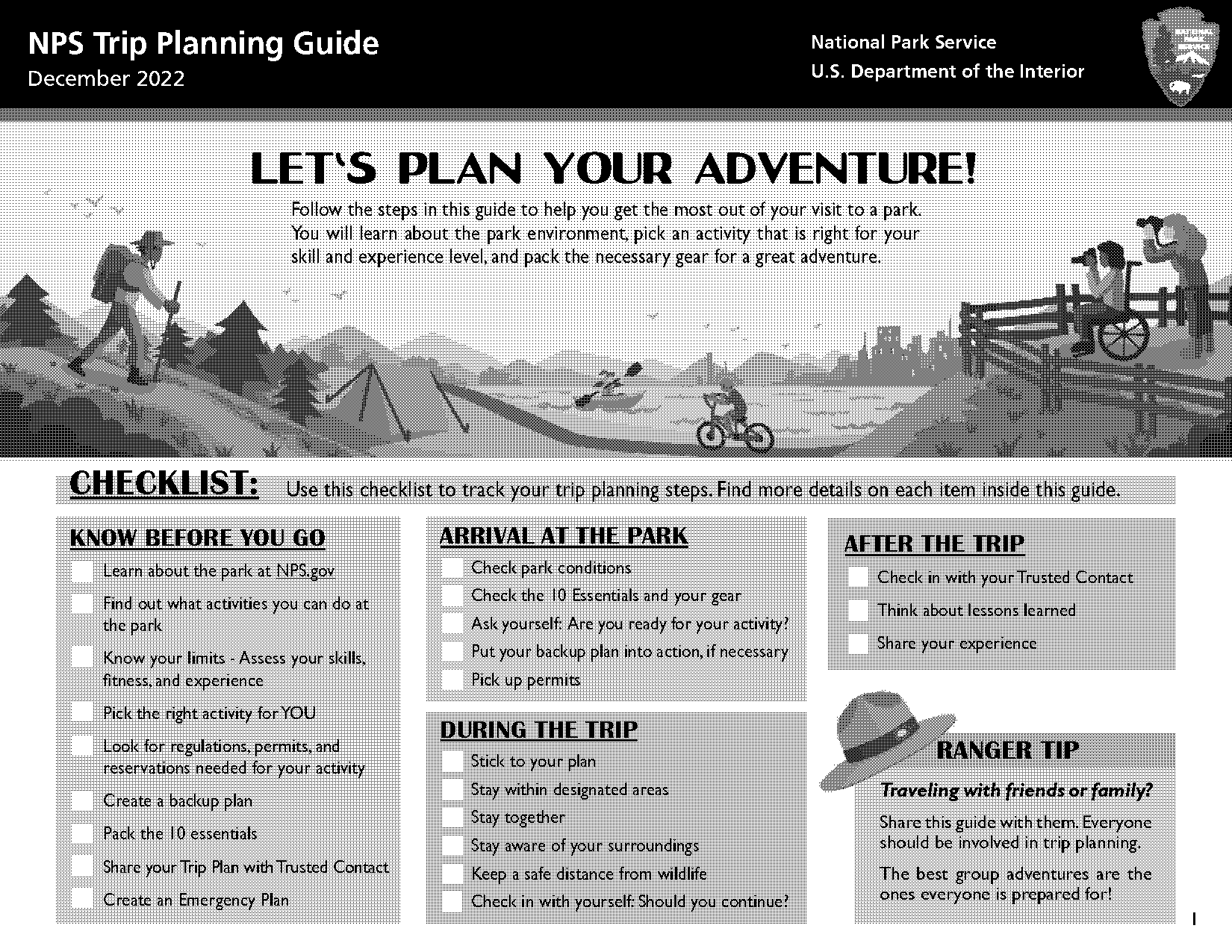 checklist for planning a trip