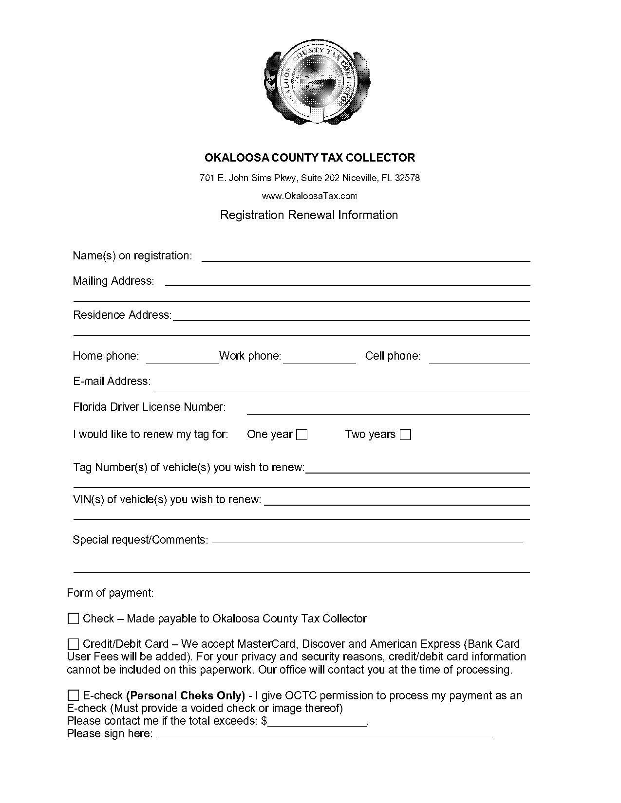 official registration renewal notice florida