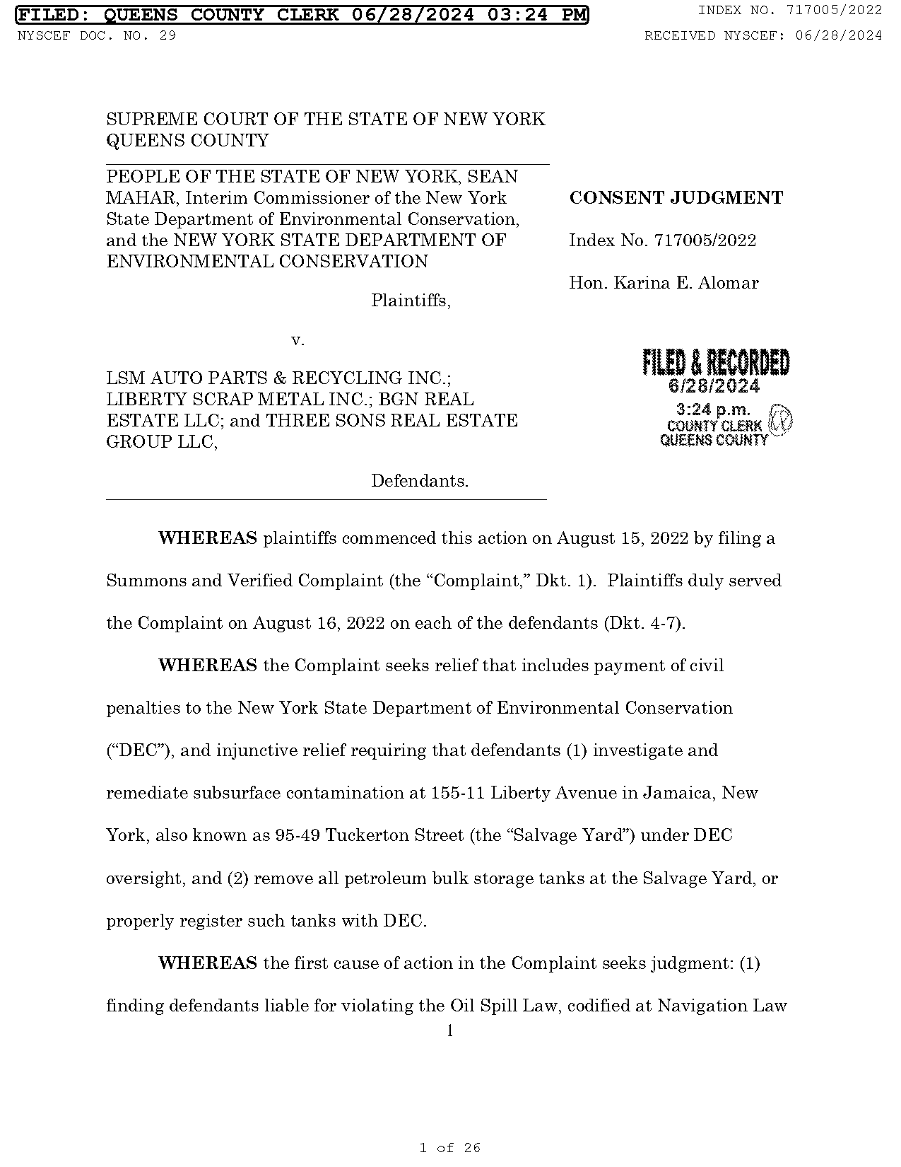 queens supreme court judgment