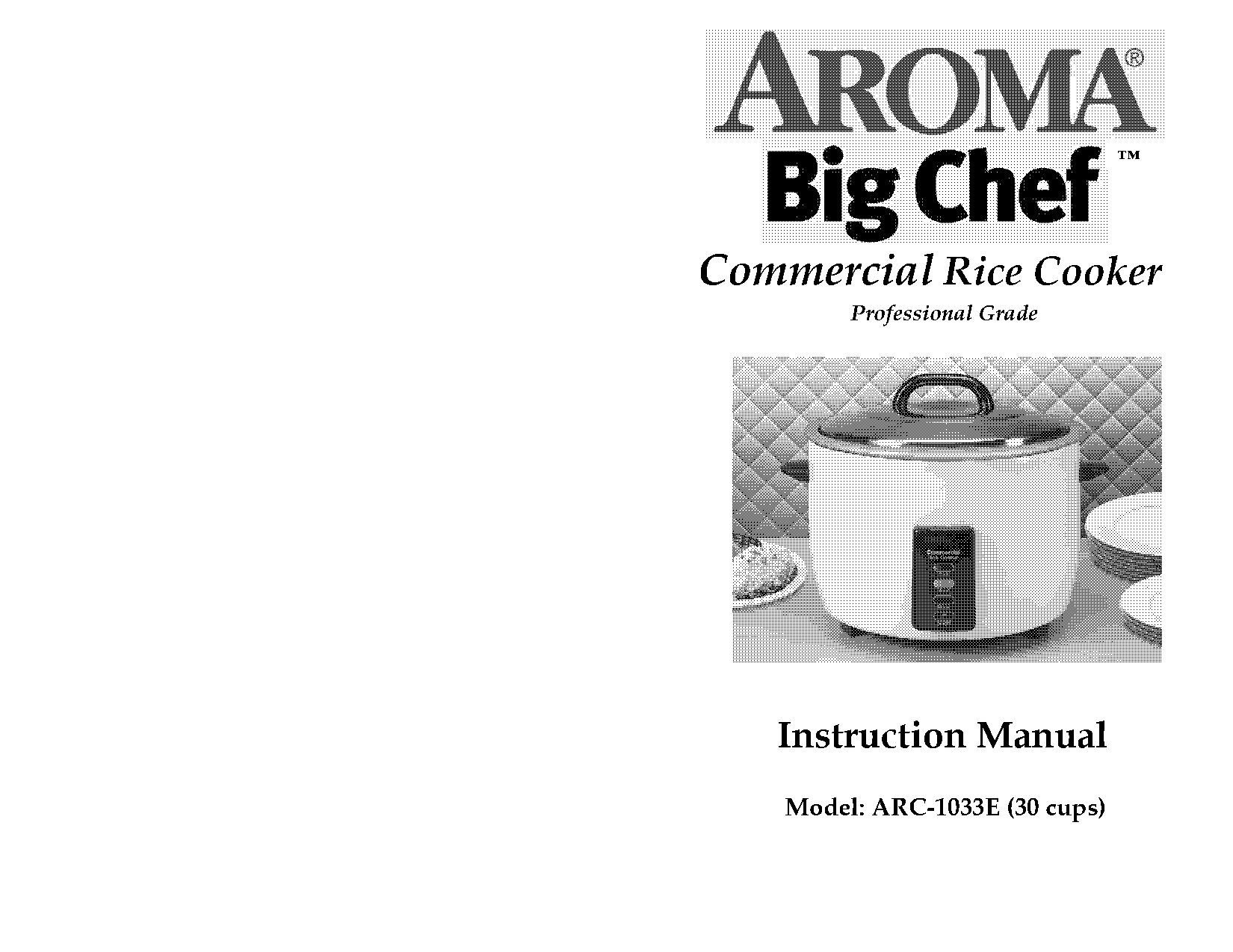 aroma professional plus rice cooker user manual