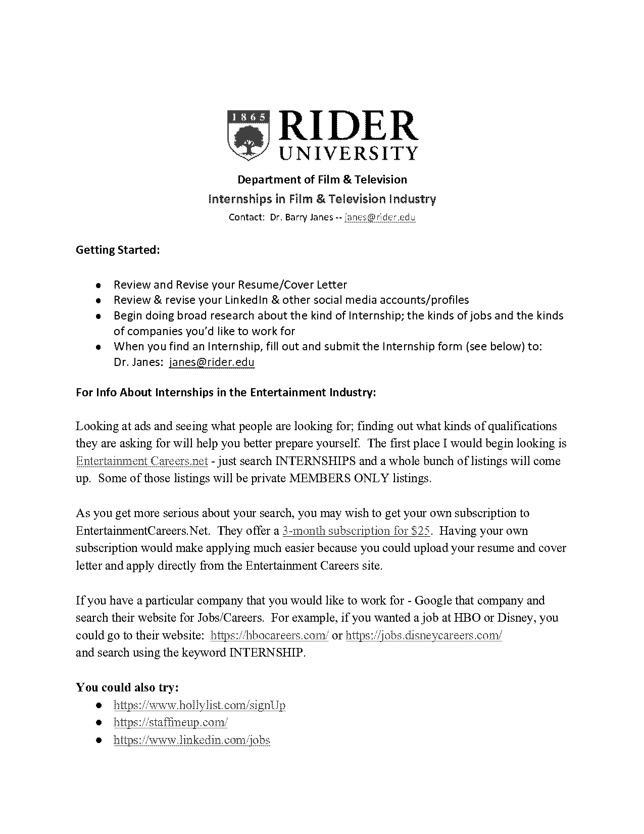 sample cover letter for internship in film industry