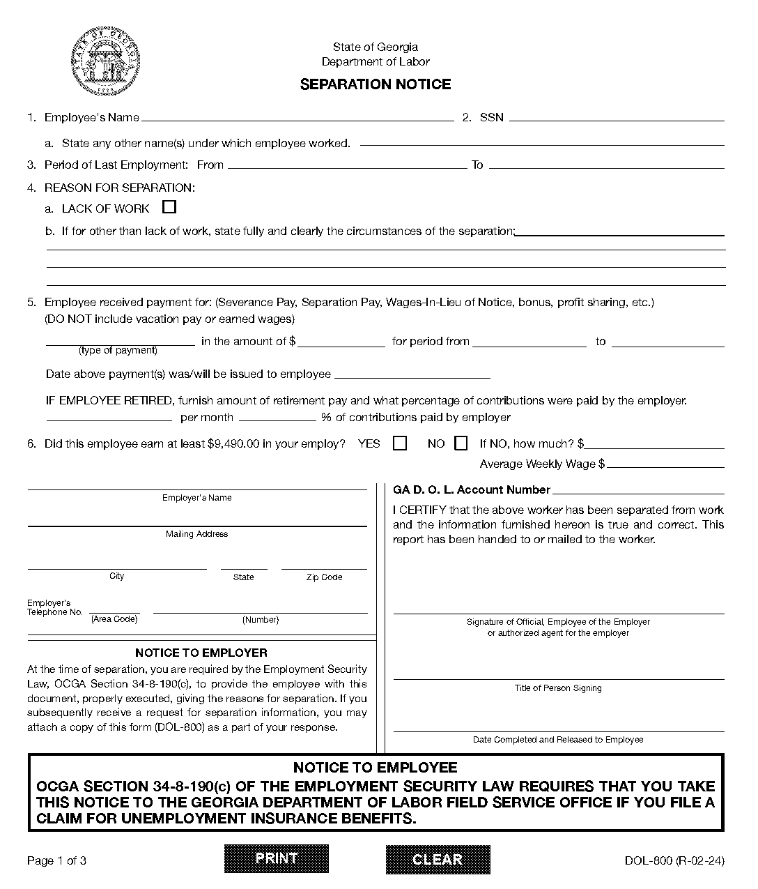 gwinnett county employment verification form