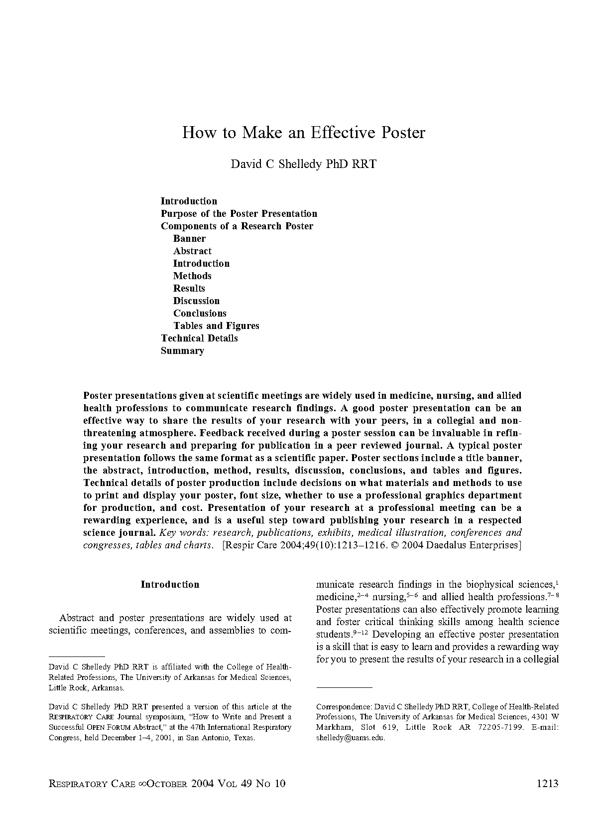 how to write a results section for a research poster