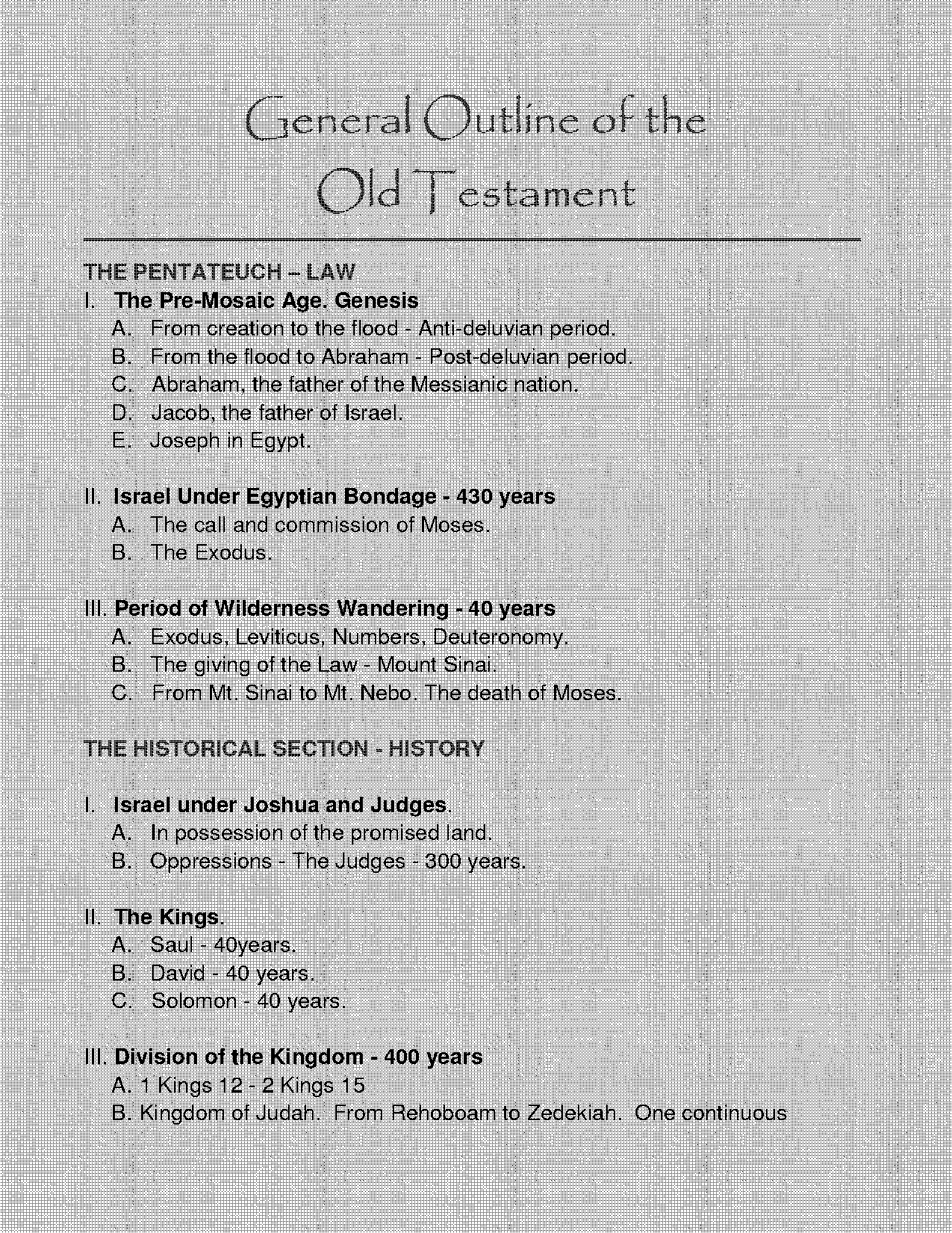 basic outline of the old testament