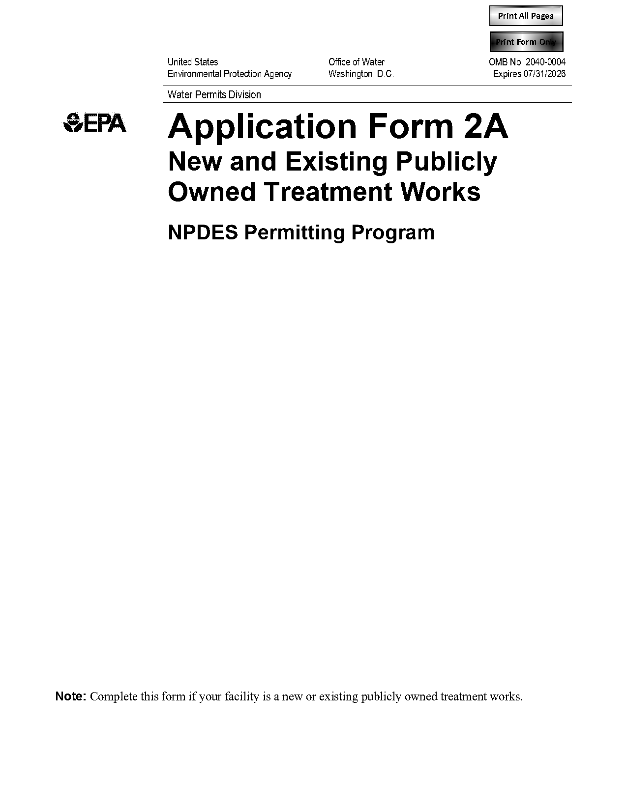 florida npdes permit application